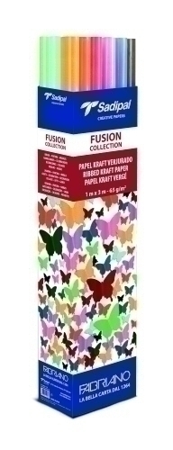 SADIPAL - PAPEL de EMBALAR KRAFT ROLLO FUSION 1x3m EXPOSITOR de 24 (3 x 8 colores) (Ref.11287/11265)