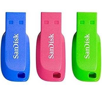 SANDISK - Cruzer Blade 16GB unidad flash USB USB tipo A 2.0 Azul, Verde, Rosa (Canon L.P.I. 0,24€ Incluido) (Ref.SDCZ50C-016G-B46T)