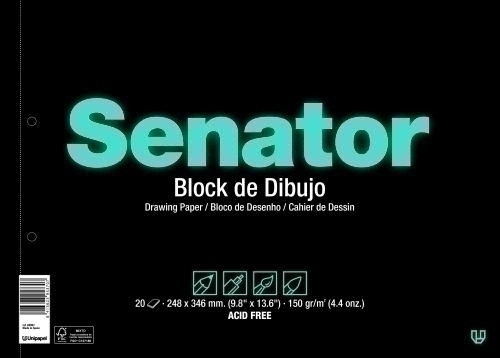 SENATOR - BLOC DE DIBUJO Fº PROL. 20h RECUADRO 2 TALADROS (Ref.37002410)