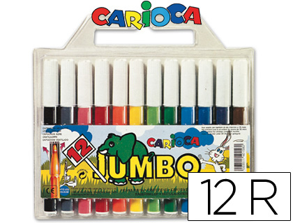 CARIOCA - ROTULADOR JUMBO C/12 COLORES -PUNTA GRUESA (Ref.68017)