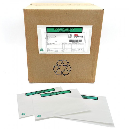 SOBRES ADHESIVOS PACKING-LIST 100% PAPEL RECICLADO 240x180 (ext.) IMPRESOS CAJA de 1000 (Ref.S2758 F-P)