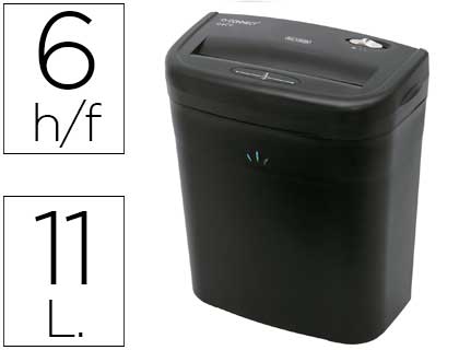 Q-CONNECT - DESTRUCTORA DE DOCUMENTOS KF17970 CAPACIDAD DE CORTE 6 H DESTRUYE GRAPAS CLIPS Y TARJETAS (Ref.KF15543)