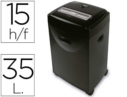 Q-CONNECT - DESTRUCTORA DE DOCUMENTOS CAPACIDAD DE CORTE 15 H DESTRUYE GRAPAS CLIPS CD Y TARJETAS (Ref.KF15553)