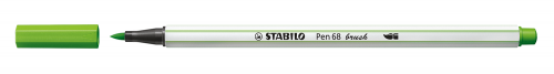 STABILO - ROTULADOR FIBRA PEN 68 BRUSH PUNTA PINCEL VERDE HOJA (Ref.568/43)