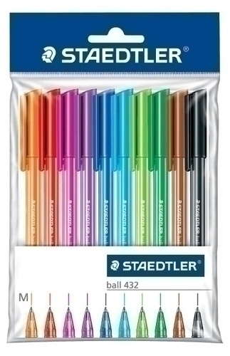 STAEDTLER - BOLIGRAFO 432 MEDIO ESTUCHE de 10 (Ref.43235MPB10)