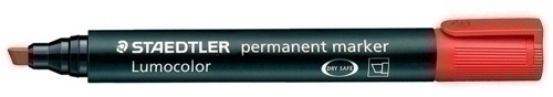 STAEDTLER - MARCADOR PERMANENTE 350 LUMOCOLOR BISELADO ROJO (Ref.350-2)