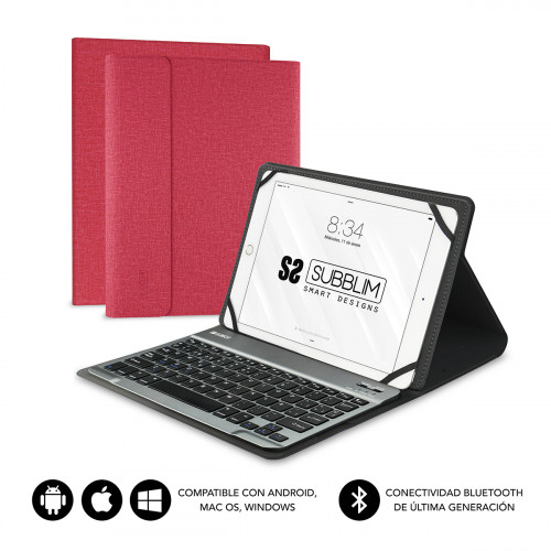 SUBBLIM - Funda con Teclado KEYTAB PRO BLUETOOTH 10,1&quot; Red (Ref.SUB-KT2-BT0003)