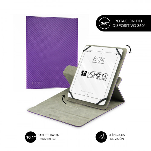 SUBBLIM - Funda Tablet Rotate 360 Executive Case 10,1&quot; Purple (Ref.SUB-CUT-3RE003)