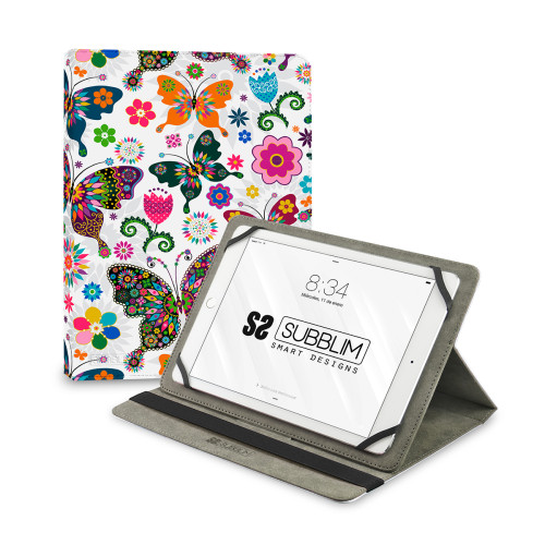 SUBBLIM - Funda Tablet Universal TRENDY CASE MARIPOSAS 11&quot; (Ref.SUBCUT-4TC013)