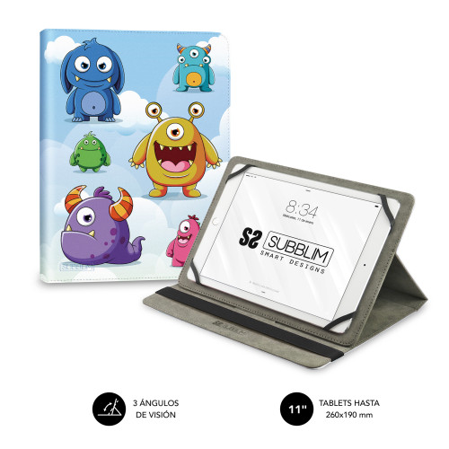 SUBBLIM - FUNDA TABLET UNIVERSAL TRENDY CASE MONSTERS 11&quot; (Ref.SUBCUT-4TC014)