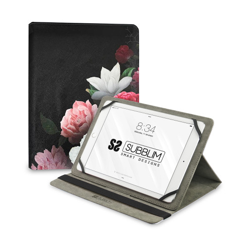 SUBBLIM - Funda Tablet Universal TRENDY CASE ROSAS 11&quot; (Ref.SUBCUT-4TC011)