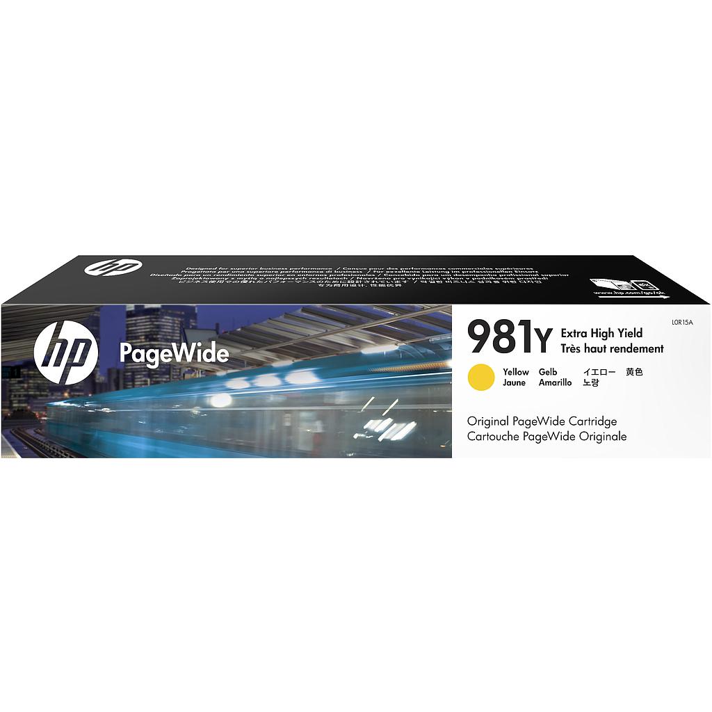HP ( HEWLETT PACKARD ) - Cartucho ORIGINALES PageWide 981Y Amarillo de Alto Rendimiento (Ref.L0R15A)