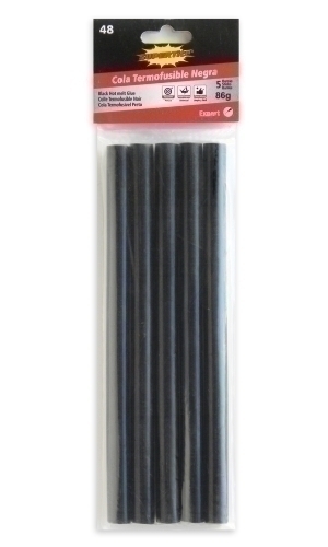 SUPERTITE - COLA TERMOFUSIBLE en BARRA NEGRO 11x180 mm. blister de 5 (Ref.2748)
