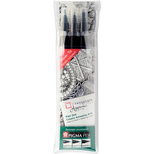 TALENS - SAKURA ESTUCHE 3 ROTULADORES SET ZENTANGLE APPRENTICE PIGMA PEN NEGRO (Ref.ZA3PPGB)