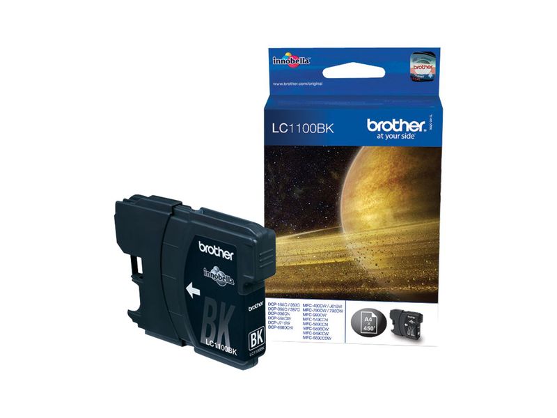 BROTHER - Cartuchos ORIGINALES Inyección De Tinta Negro (Ref.LC1100BK)
