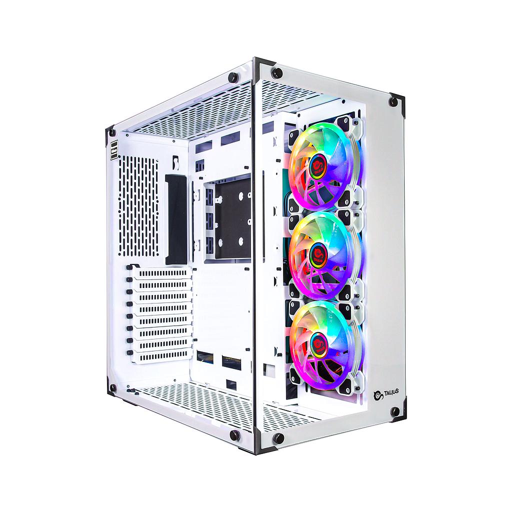 TALIUS - caja Atx gaming Cronos Blanca RGB cristal templado USB 3.0 (Incluye 3 ventiladores) (Ref.TAL-CRONOSFRO)