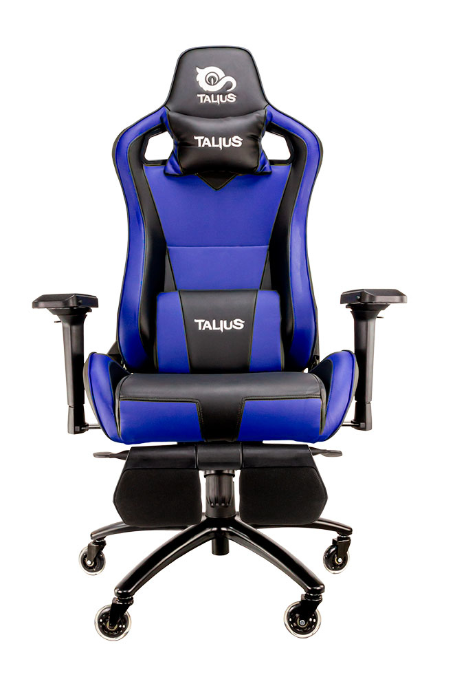 TALIUS - silla Caiman V2 gaming black/blue reposapies, 4D, Frog, base metal, ruedas 75mm silicona, gas (Ref.TAL-CAIMAN-BLU)