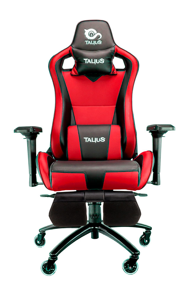 TALIUS - silla Caiman V2 gaming black/red, reposapies, 4D, Frog, base metal, ruedas 75mm silicona, gas (Ref.TAL-CAIMAN-RED)
