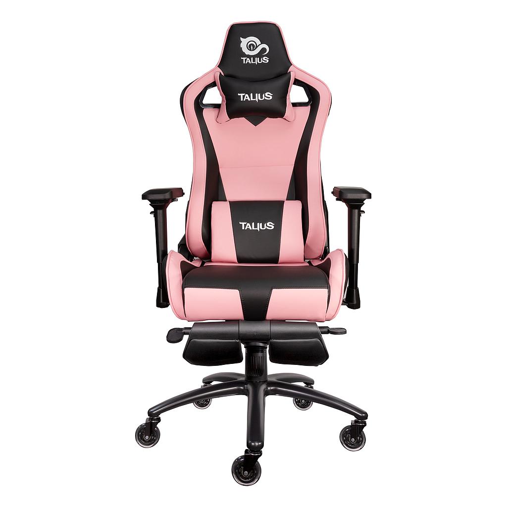 TALIUS - silla Caiman V2 gaming negra/rosa reposapies, 4D, Frog, base metal, ruedas 75mm silicona, gas (Ref.TAL-CAIMAN-PNK)