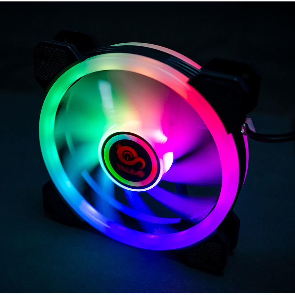 TALIUS - ventilador caja RGB Iris/Cronos Spectrum 16Led 12cm Negro Retail (Ref.TAL-FAN05IRISR)
