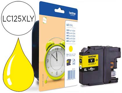 BROTHER - Cartuchos ORIGINALES Inyección De Tinta LC125XL Amarillo (Ref.LC125XLYBP)