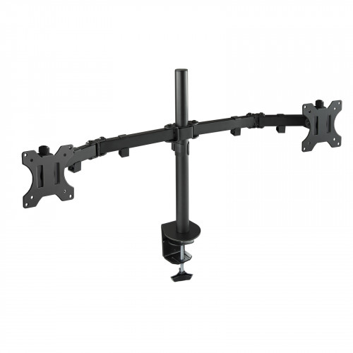 TOOQ - Soporte de Mesa Giratorio e Inclinable para 2 Pantallas (Monitor / TV Plasma / LCD / LED) 13” – 32”, de Dos Brazos, Negro (Ref.DB1232TN-B)