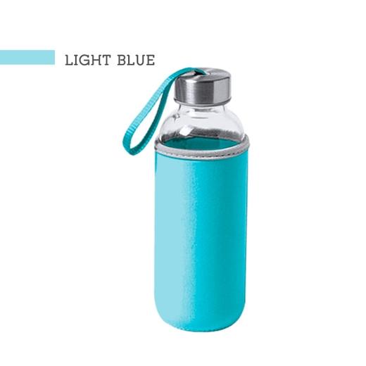 TOTAL JUGGLING S.R.L (I-TOTAL) - I-DRINK BOTELLA BOROSILICATO ISOTÉRMICA 500ML A/INOXIDABLE CON TAPA AZUL CLARO EN NEOPRENO (Ref.ID0603)