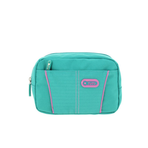 TOTTO - ESTUCHE MODELO EATFIT DOS BOLSILLOS VERDE/GOMAS ROSAS (Ref.AC52KLA002-1710Z-V2P)