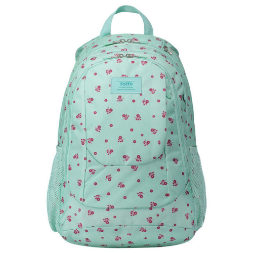 TOTTO - MOCHILA PARA ESO Y BACHILLERATO - FLORES VERDES (Ref.MA04SUP002-1910G-0DI)