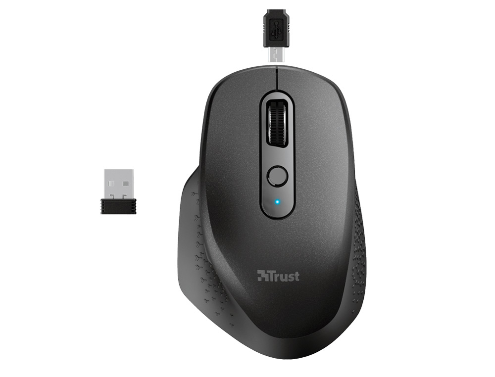 TRUST - RATON OZAA OPTICO INALAMBRICO 2400DPI 6 BOTONES USB 2.0 NEGRO (Ref.23812)