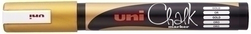 UNI-BALL - MARCADOR TIZA LIQUIDA CHALK MARKER PWE-5M 1,8-2,5 mm ORO (Ref.264705000/222083000)