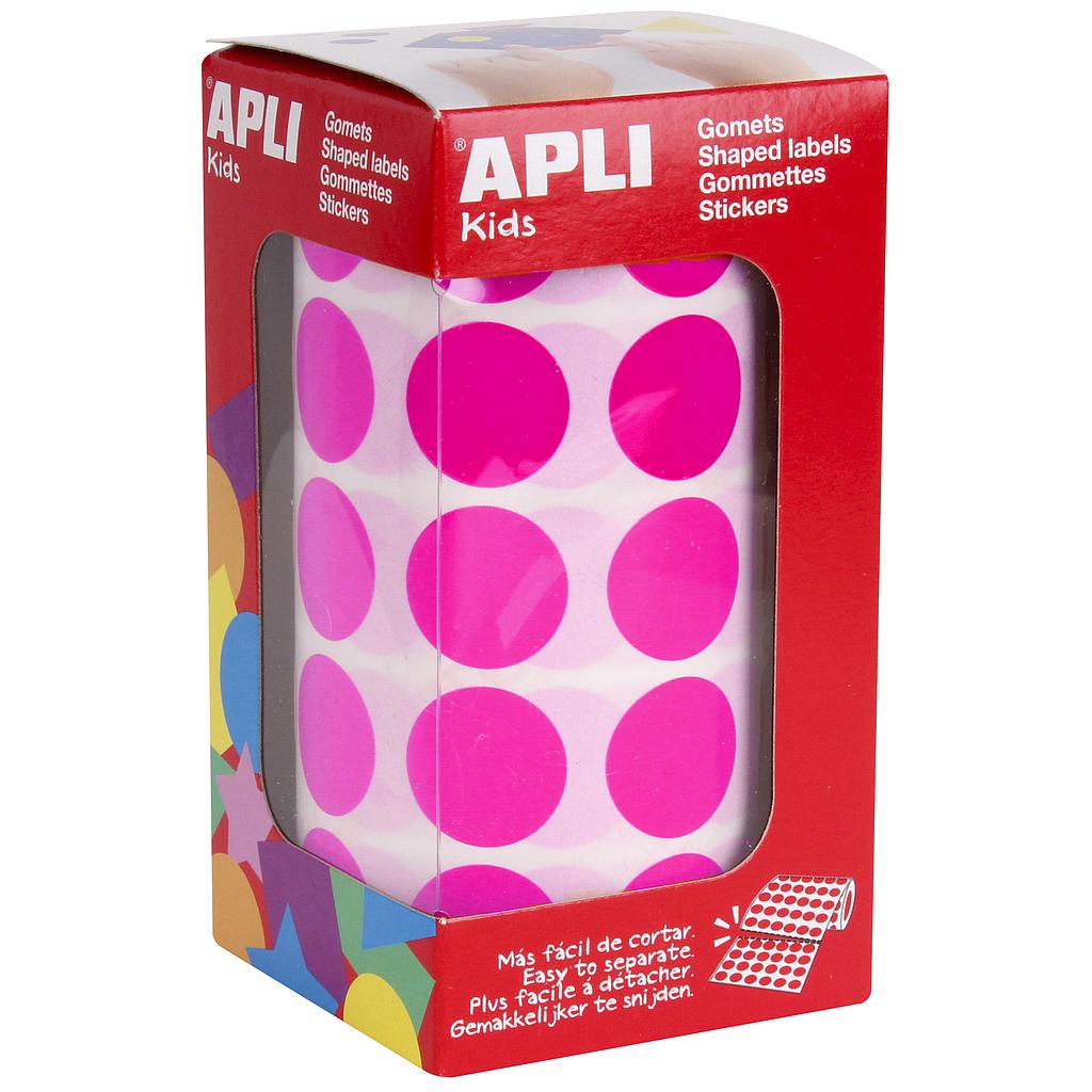 APLI - Rollo gomets redondos Ø 20 mm fucsias (Ref.16721)
