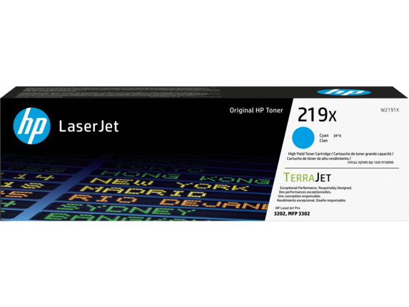 HP ( HEWLETT PACKARD ) - Toner ORIGINAL LaserJet 219X - Cian - Alta Capacidad 2.500pag. (Ref.W2191X)