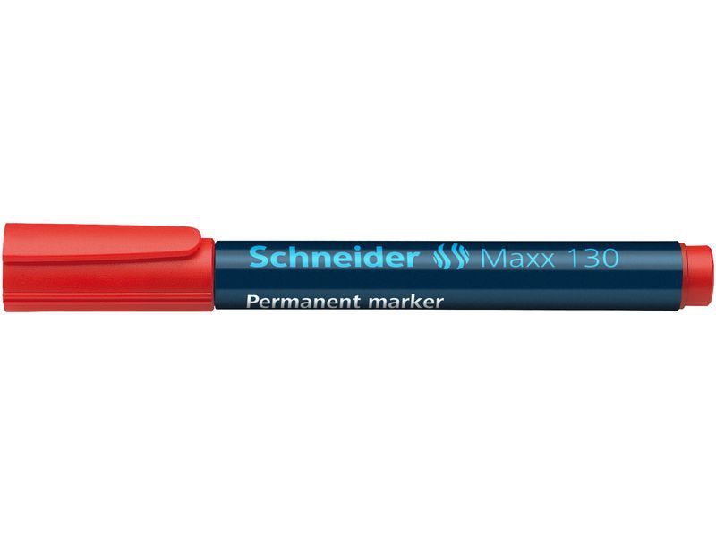 SCHNEIDER - Marcador MAXX 130 PERMANENTE SECADO RÁPIDO PUNTA REDONDA 1-3MM.COLOR ROJO. (Ref.113002)