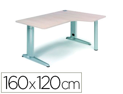ROCADA - MESA SERIE METAL 160X120 CM DERECHA ACABADO AC02 GRIS (Ref.2051AC02)