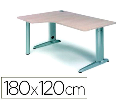 ROCADA - MESA SERIE METAL 180X120 CM IZQUIERDA ACABADO AC04 BLANCO (Ref.2054AC04)