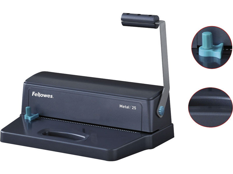 FELLOWES - Encuadernadora Metal 25 Manual A4-380x250x140mm Perforación 10hojas (Ref.3302502)