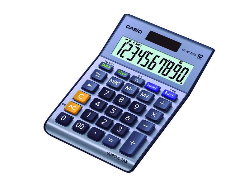 CASIO - Calculadora sobremesa MS-80VER-100/120 TER 10 digitos Solar /pilas (Ref.MS-100TERII)