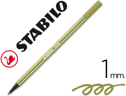 STABILO - ROTULADOR ACUARELABLE PEN 68 VERDE TIERRA 1 MM (Ref.68/63)