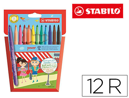 STABILO - ROTULADOR POWER CAJA DE 12 COLORES (Ref.280/12-01)