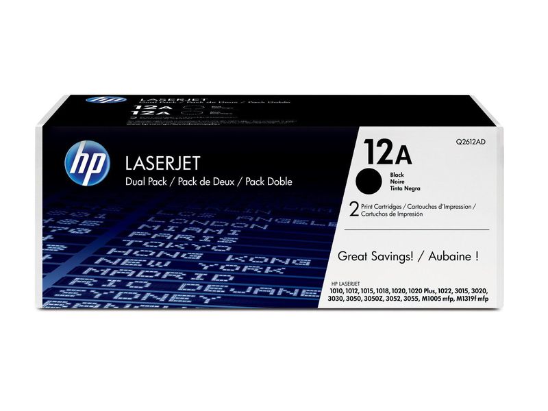 HP ( HEWLETT PACKARD ) - Toner Laser ORIGINALES 12A Negro pack 2 2.000pg (Ref.Q2612AD)