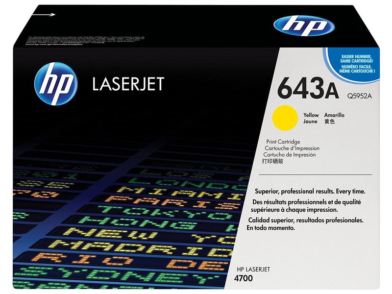 HP ( HEWLETT PACKARD ) - Toner Laser ORIGINALES 643A Amarillo (Ref.Q5952A)