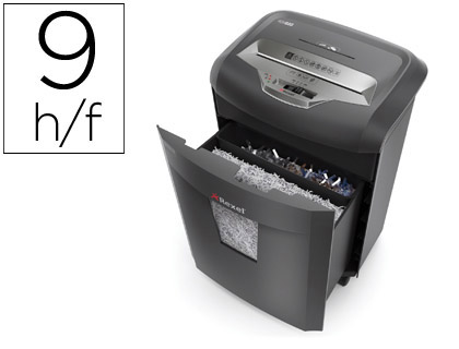 REXEL - DESTRUCTORA DE DOCUMENTOS REM 820 MICROCORTE CAPACIDAD DE CORTE 9 HOJAS DESTRUYE GRAPAS Y CLIPS (Ref.2104010EU)