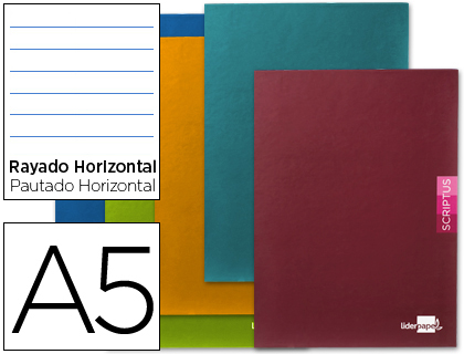LIDERPAPEL - LIBRETA SCRIPTUS A5 PLUS 48 HOJ. 90G/M2 HORIZONTALCON MARGEN (Ref.LB22)