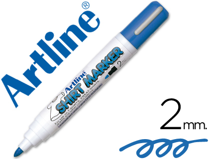 ARTLINE - ROTULADOR CAMISETA ZUL -PUNTA REDONDA 2 MM -PARA USO EN CAMISETAS (Ref.EKT-2 A)