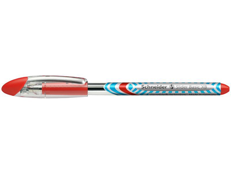 SCHNEIDER - Boligrafo SLIDER BASIC XB.SECADO RÁPIDO.C/CAUCHO.ANCHO TRAZO 0,7MM.COLOR ROJO. (Ref.151202)