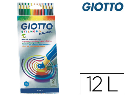 GIOTTO - LAPICES DE COLORES STILNOVO ACUARELABLES CAJA DE 12 COLORES (Ref.255700)