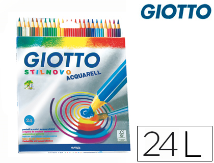 GIOTTO - LAPICES DE COLORES STILNOVO ACUARELABLES CAJA DE 24 COLORES (Ref.255800)