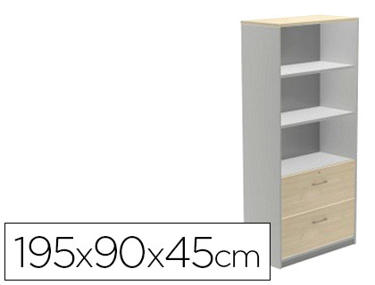 ROCADA - Armario Carpetero Serie Store Con cerradura A4 195x90x45cm Gris-Gris (Ref.1102AB02)
