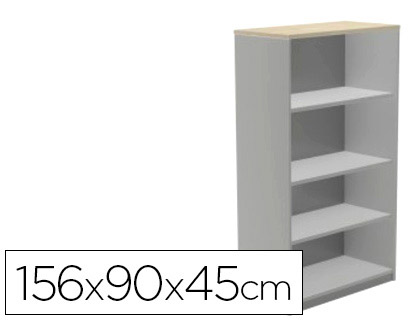 ROCADA - Armario librería Serie Store Fabricado en Melamina 159x90x45cm Gris-Gris (Ref.1055AB02)